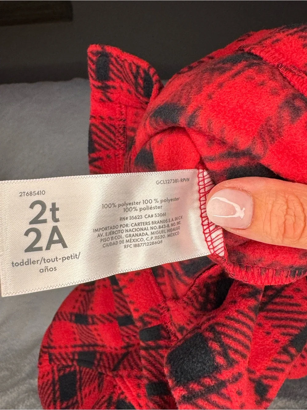 Carter’s Plaid Button Up Fleece
